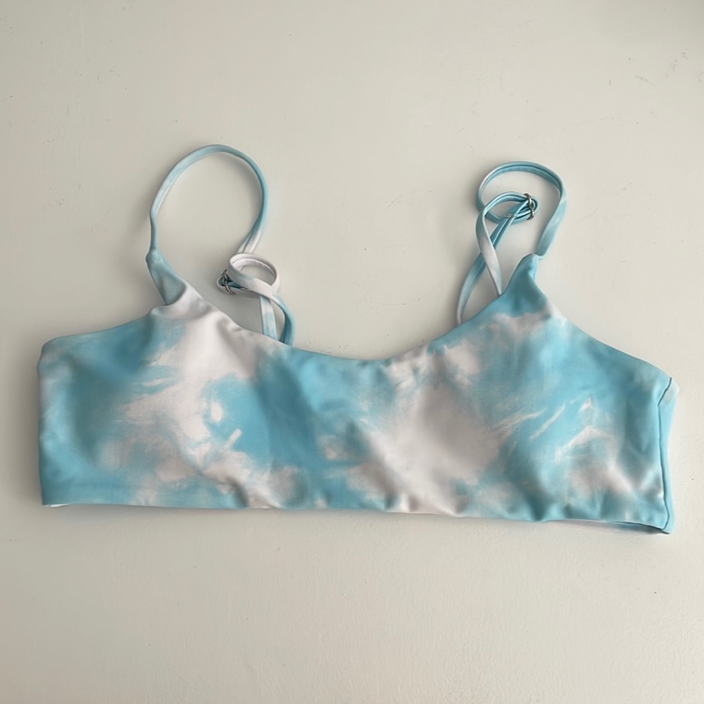 blue tie dye swim top